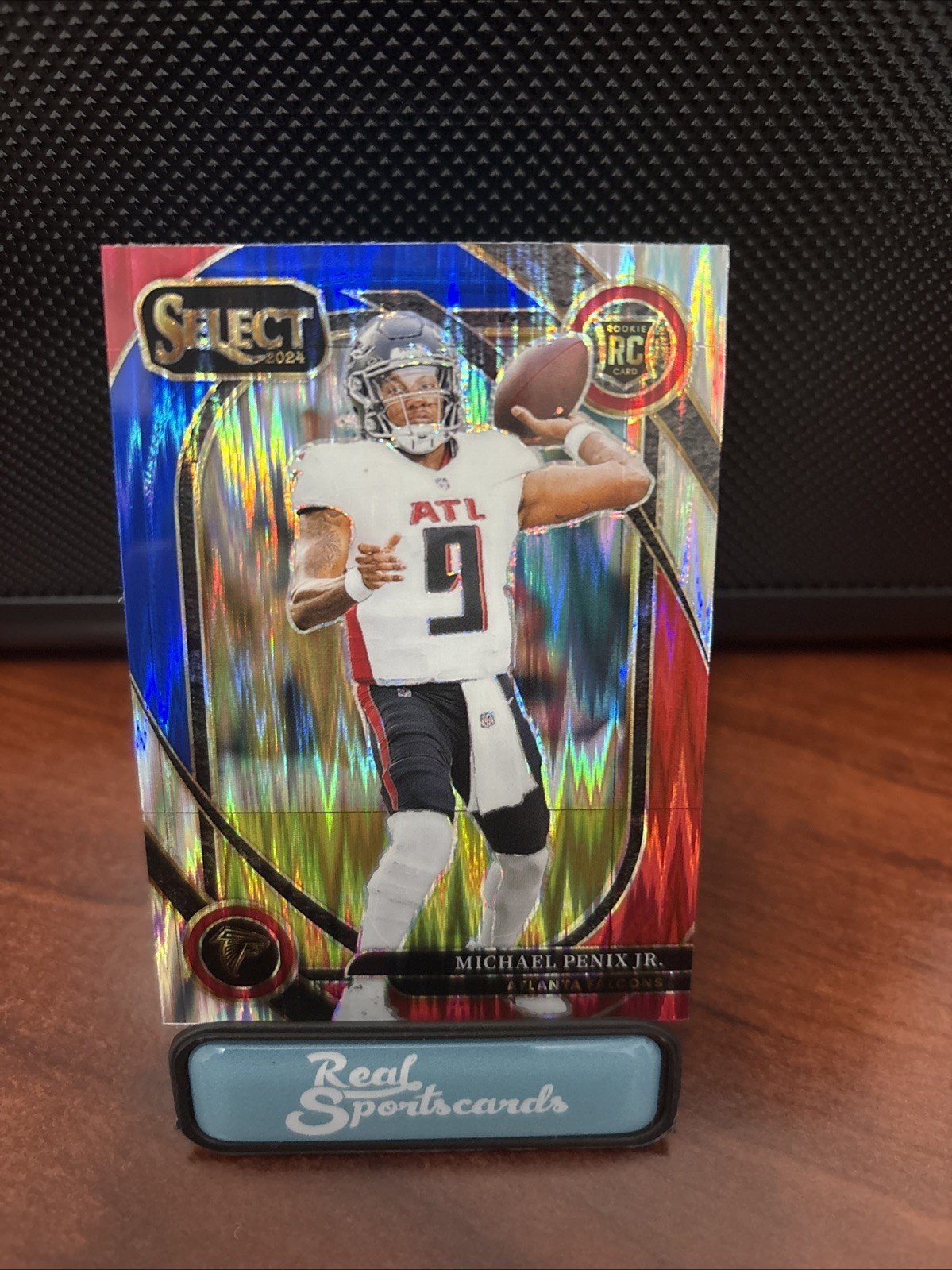 2024 Panini Select Club Level Michael Penix Jr. #235 Red & Blue Shock Prizm (RC)