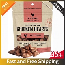 Vital Essentials Freeze-Dried Chicken Hearts Cat Treats 0.8 oz Single Ingredient