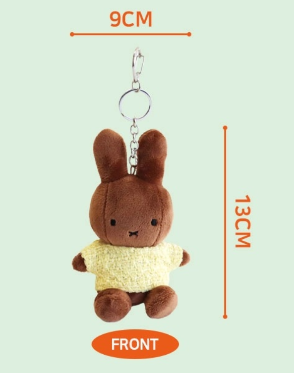 Miffy Official Doll Tweed Yellow Shirts Melanie Rabbit 13cm Key