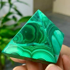 83G Natural malachite Pyramid Chakra Treatment Energy Stone Generator Spiritual