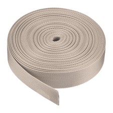 Flat Nylon Webbing Strap 1 Inch 10 Yards Champagne for Backpack, Luggage-rack