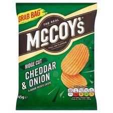 McCoy's Cheddar & Onion Crisps Crunchy Potato 36 x 45g FAST AND FREE DELIVERY