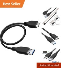 45cm Black USB 3.0 A to Micro B Cable - Ideal for External Hard Drives
