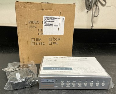 Installer CCTV Color Quad System QD040401 with Remote and Power Supply