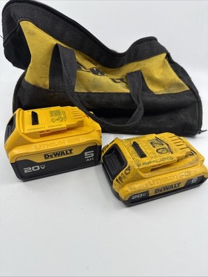 DeWalt 5AH+2AH Battery 20V Max 5AH MODEL 2 BATTERIES + Bag