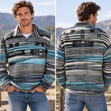 VINTAGE 90 s KUTA LINES Mens Pullover Poncho Sweater Longsleeve Surf Sweater