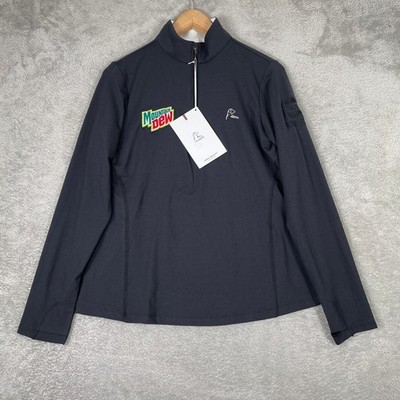 Rhoback Q-Zip Pullover Womens Medium Black Mountain Dew Pepsi Logo Performance