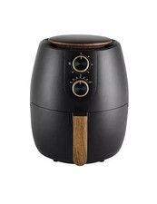 Matte Black Scandi 4L Air Fryer Non-stick Timer  Wood Effect 1500W BRAND NEW