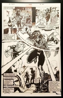 X-Men #267 pg. 22 Gambit Jim Lee 11x17 FRAMED Original Art Poster Marvel Comics