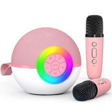 Karaoke Microphone Machine Toys for Kids Adults, Mini Portable Bluetooth Spea...