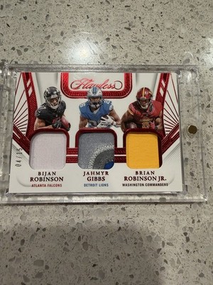 2024 Flawless Triple Patch - Bijan Robinson - Jahmyr Gibbs - Brian Robinson 4/15
