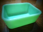 Vintage McKee Jadeite Green Refrigerator Dish Uranium Rare Depression Glass