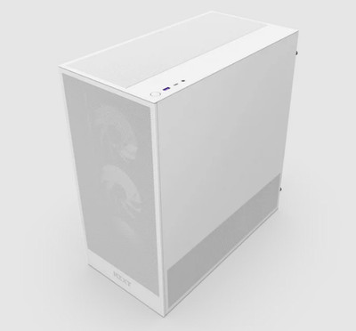 NZXT CC-H52FW-R1 Computer Case - H5 FLOW RGB Mid Tower Ultra-Clear TG White