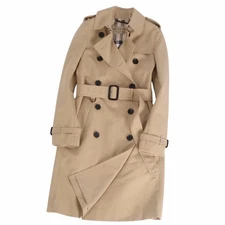 Burberry Coat Trench Back Check Outer Womens UK4 US2 IT36 Used MOLO-0