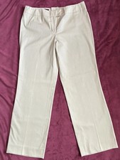 Escada tan straight leg cotton blend high rise pants Women s size 44/ US 14