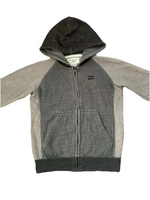Billabong Grays Black Full Zip Hooded Long Sleeve Jacket Kids Size 5 M
