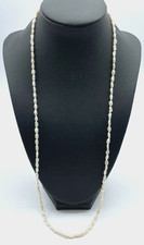 Vintage echte 67 cm Biwa Perlen Kette Perlenkette Reiskorn Golddouble top gepfl