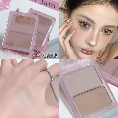 Zweifarbige Gesichtskonturpalette mit Highlighter und Bronzer Pulver