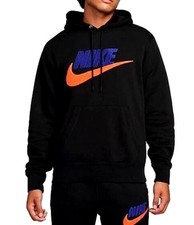 Nike Men  s Club Embroidered Logo Fleece Pullover Hoodie Sz. S NEW FN3104-010