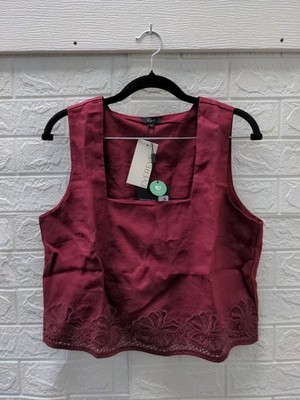 New Rails Akira Top Berry Hibiscus Embroidery Sz M