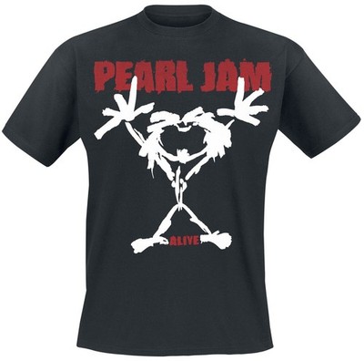 Pearl Jam T-Shirt Herren Stickman schwarz Band-Merch, Bands 100% Baumwolle