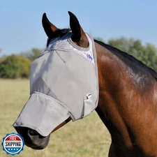 Cashel Crusader Fly Mask, Long Nose (Grey, Draft)