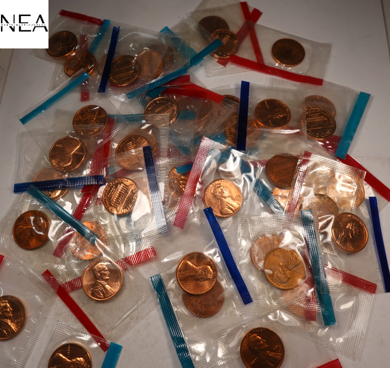 (50) Mixed Lincoln Memorial Penny Cent Roll ~ Uncirculated/BU (Mint CELLO) ~PR79