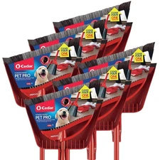 O-Cedar Power Corner Pet Pro Angle Broom with Step On Dust Pan (6-Pack)