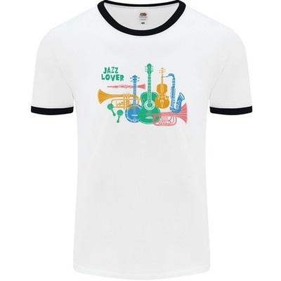 Jazz Liebhaber Trompete Saxophon Klarinette Herren Ringer T-Shirt