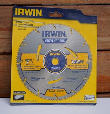 Irwin Tools Vinyl Siding Circular Saw Blade, 7 1/4-Inch, 120T (21830ZR) NIP