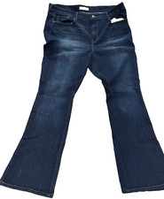 Signature Levi Strauss Women  s 20W x 32 Mid Rise Bootcut Stretch Jeans Dark