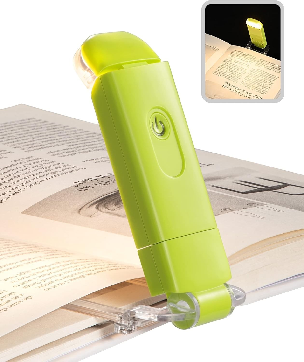 USB Rechargeable Book Reading Light with Clip, LED Clip on Book Light for Rea...