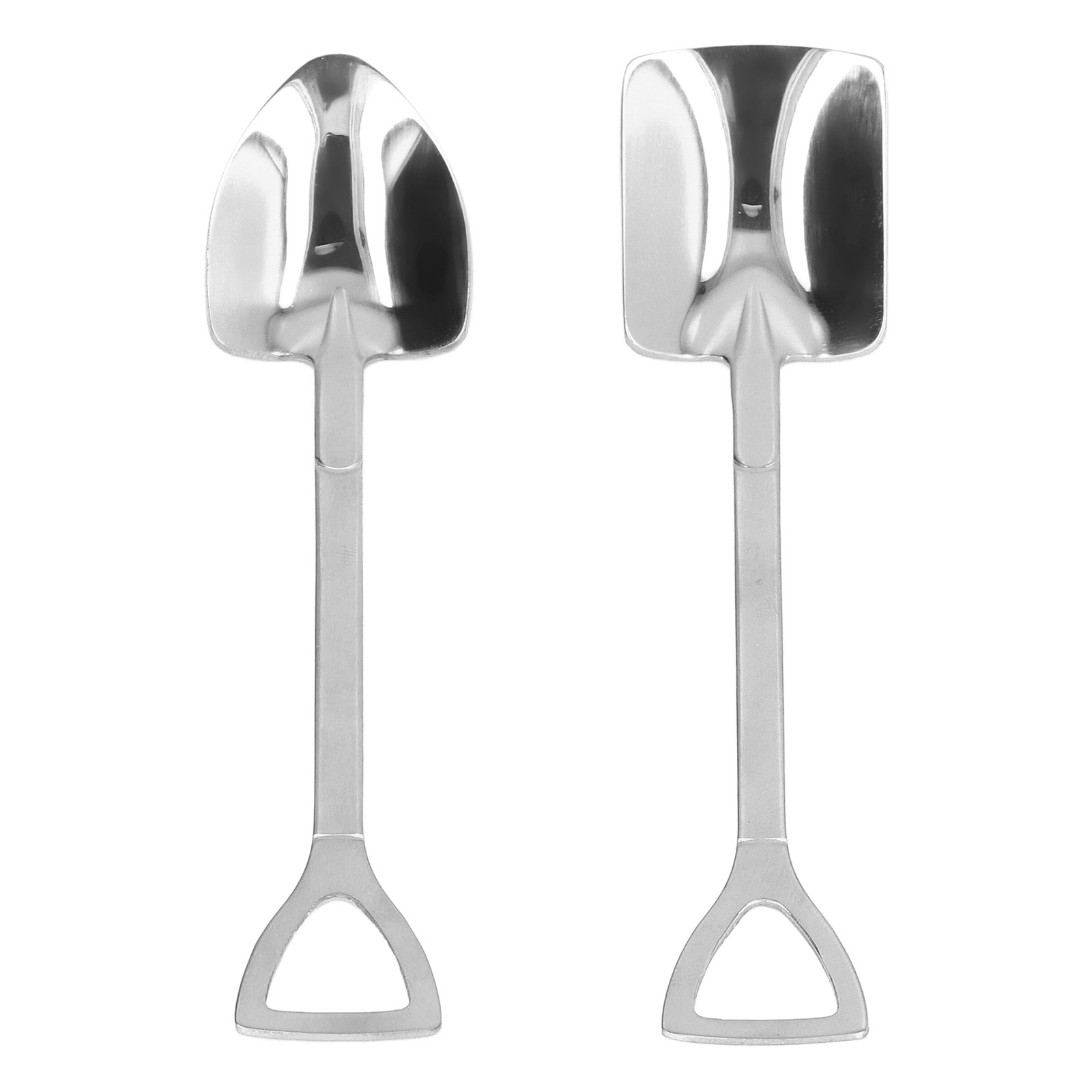 2Pcs Shovel Spoons Stainless Steel Sturdy Durable Anticorrosion Glossy Ergonomic