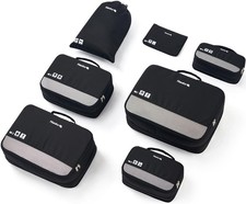 Hanke 7 Set Compression Packing Cubes for Travel, Expandable Large Packing Cu...