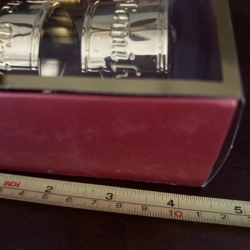 Lenox 2 cajas de 4 servilleteros #7347 Sentiments chapado en oro nuevo en caja Foto 4 de 4