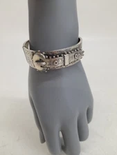 Robert J. Dick Antique Victoriana Sterling Silver Buckle Bangle Bracelet 29.12 g