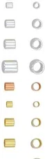 Beadalon Crimp Tubes USA 1x1, 1.8x2, #3,Approx.100Pc.#4-50 PC Silver&Gold&Copper