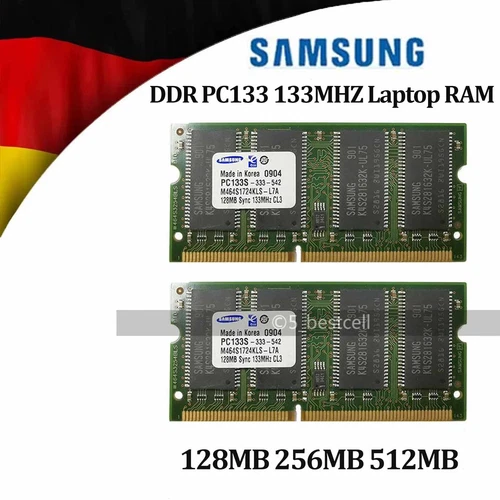 Samsung DDR PC133 133MHz 128MB 256MB 512MB SDRAM 144-pol. SODIMM Laptop Speicher
