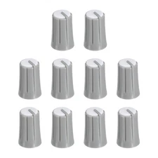 Potentiometer Control Knob ABS Guitar Knob for Bass 270 Degrees Grey White 10PCS