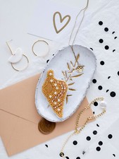 DIY Jewelry Making Beading Kit Pin Seashell Brooch Bead Embroidery Needlepoint