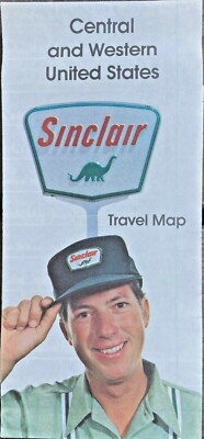 Vintage 1970s Sinclair Central & Western USA Travel Map - Never Unfolded