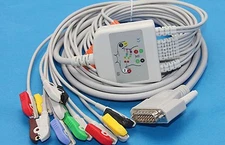 Spacelabs Eden ECG Cable 10 Leads IEC Clip Pinch Compatible 15pin