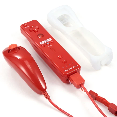 Built in Motion Plus Remote Controller &Nunchuck for Nintendo Wii /Wii U Console