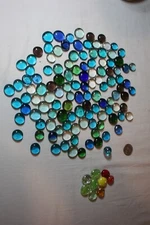 Glass Vase Filler/table Scatters blue green aqua white flat back  125 PCs