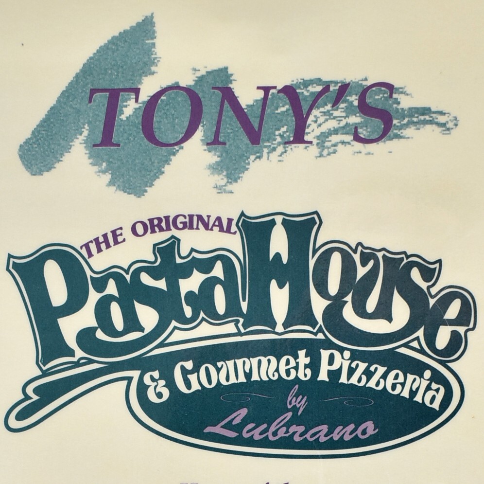 1990s Tony's Pasta House Gourmet Pizzeria Restaurant Menu Toms River