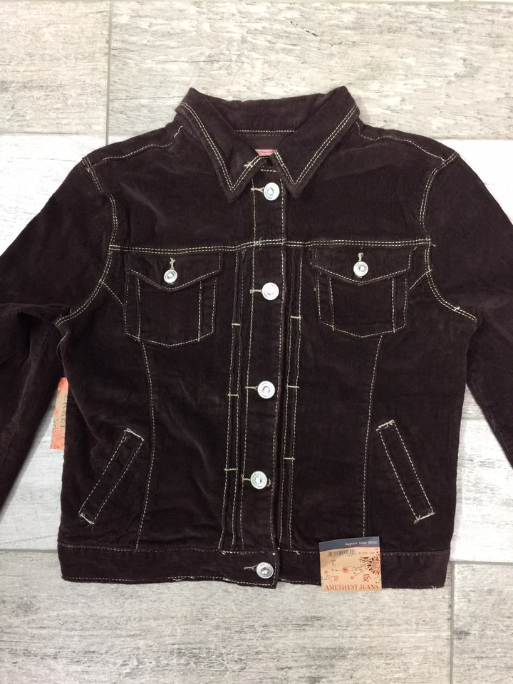 Chaqueta corta de pana amatista para mujer talla grande marrón envío rápido $42 nueva Foto 2 de 4