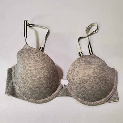 PINK Victoria's Secret Women Bra 32D Gray Wear Everywhere Demi Underwire