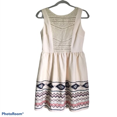 Xhilaration Natural White Jaquard Lace Aztec Fit & Flare Midi Dress Juniors M | eBay Xhilaration Natural White Jaquard Lace Aztec Fit & Flare Midi Dress Juniors M | eBay