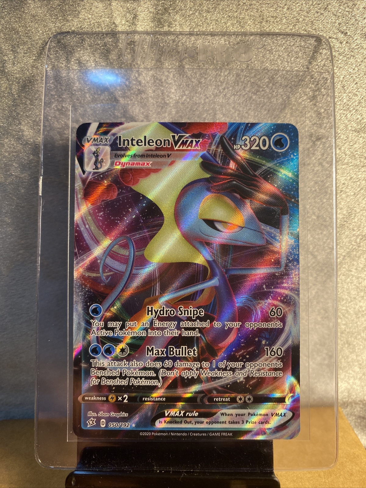 Inteleon VMAX 50/192 Ultra Rare Rebel Clash Pokemon TCG N/M Never Played /02