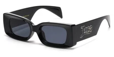 LOCS Sunglasses Hardcore Shades Wrap Black Plastic Frames Dark Lenses Men Women.